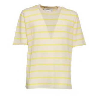 Amaranto Round-neck Knitwear, male, Beige, Size: M Girocollo Fantasia a righe