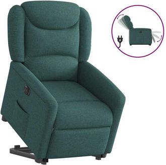 vidaXL Vidaxl - Sill&oacute;n El&eacute;ctrico Reclinable Elevable De Tela Verde Oscuro