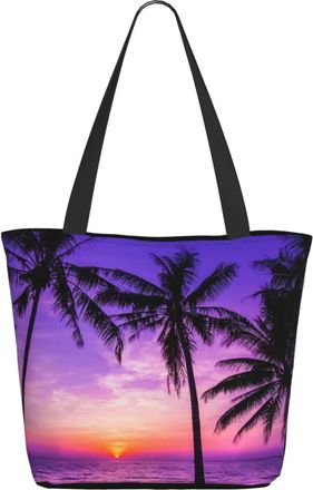 AOOEDM Tropical Palm Trees At Sunset Ladies Shopping Bag 13x11x7in.The Perfect ValentineS Day Gift.It Is The Best ValentineS Day Gift For Mom, Daughter, Wife