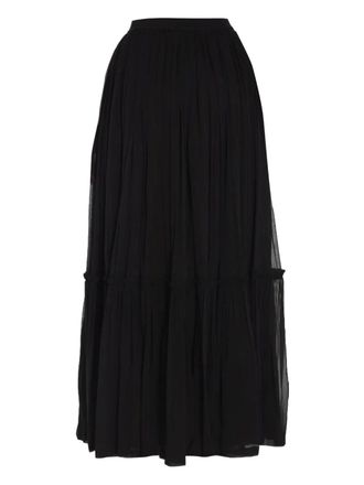 Saint Laurent ruffled midi skirt - Black