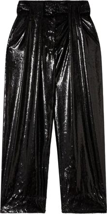 Stella McCartney Pantaloni con effetto lucido - Nero