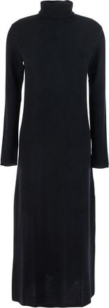 Lisa Yang alina Blackturtleneck Midi Dress In Cashmere Woman