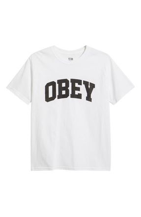 Obey Collegiate Graphic T-Shirt in White at Nordstrom, Size X-Large