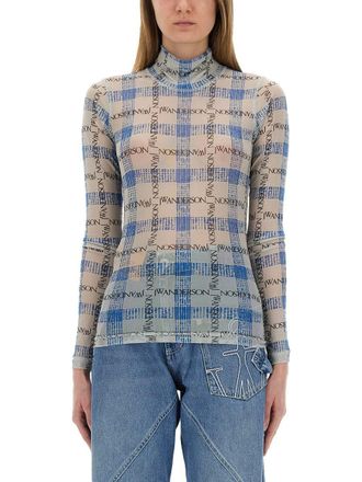J.W.Anderson Semi-Transparent Top With All-Over Logo