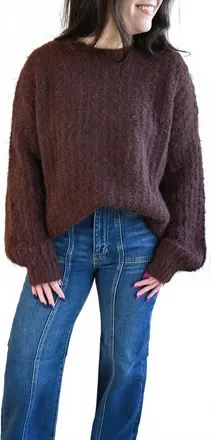 Koral Ridge Road Fuzzy Sweater In Brown