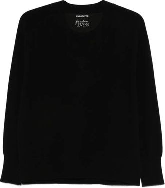 Purotatto Maglione con scollo a V - Nero