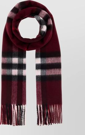 Burberry embroidered check cashmere scarf