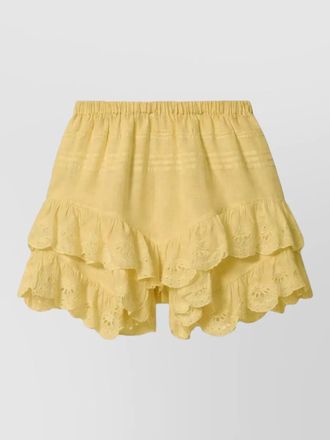 Isabel Marant jocadia shorts eyelet layered ruffled design