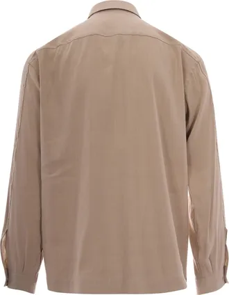 HUGO BOSS Mens Saharan Shirt Open Beige Linen Viscose Elastane
