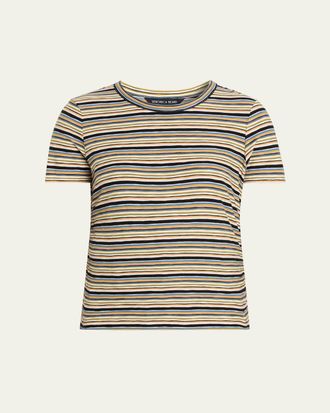 Veronica Beard Remus Striped Crewneck Tee