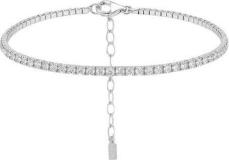 BEN ONI Pave CZ Tennis Anklet in Silver at Nordstrom