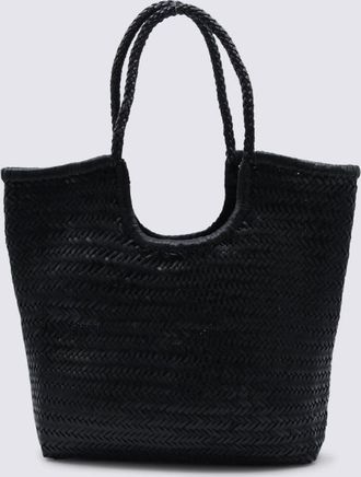 Dragon Diffusion Black Leather Diagonal Totes
