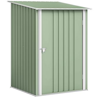 OUTSUNNY Cobertizo De Jard&iacute;n 0,92 M&sup2; 100x103x160 Cm Caseta De Jard&iacute;n Met&aacute;lica Con 1 Puerta Y Cerradura Para Almacenamiento Herramientas Verde Claro