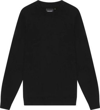 Lyle & Scott Truien & Vesten, Heren, Zwart, XL, Wol, Merino Trui met Ronde Hals en Tonale Adelaar