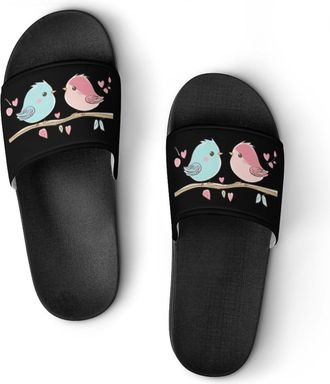 Generic Birds In Love Shower Shoes Slipper for Women Men Beach Slippers Quick Drying Non Slip Open-Toe Sandals