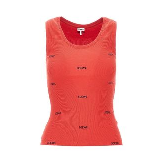 Loewe LOEWE embroidery ribbed tank top Woman S