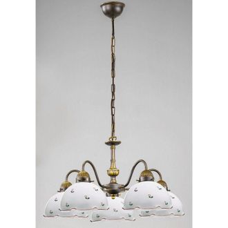 Kolarz Kolarz - Nonna - L&aacute;mpara De Ara&ntilde;a De Cristal Estilo Caba&ntilde;a Con 5 Brazos, Lat&oacute;n Envejecido Mate, 5x E27