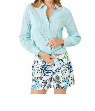 Lilly Pulitzer The Tie Lilly Shirt In Capri Blue Shadow Shirting Stripe