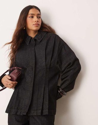 Asos cinched shirt in black - part of a set