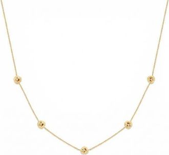 Made by Mary Cubic Zirconia Birthstone Flower Station Necklace in Gold February at Nordstrom