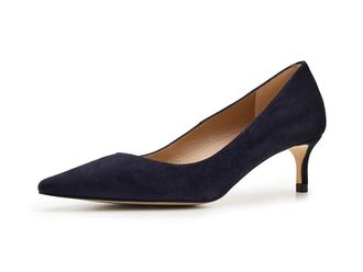L.k. Bennett New Ava Pointed Kitten Heel Court High Heels Navy : EU 41 (US Womens 11) M, Leather