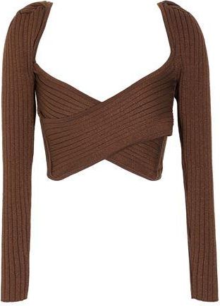 8 by YOOX METALLIC KNIT CROP TOP