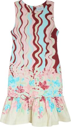 Isolda Abito a fiori Arábia con ruches - Bianco