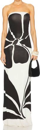 Cala de la Cruz Pre-Loved Daphne Dress In Camellia Black/white