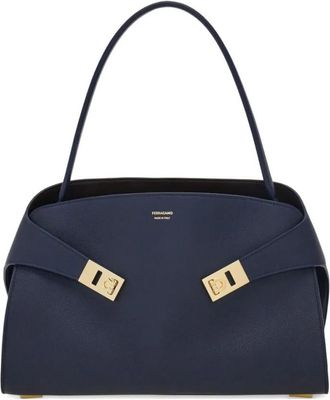 Ferragamo Blue Hug Medium Shoulder Bag