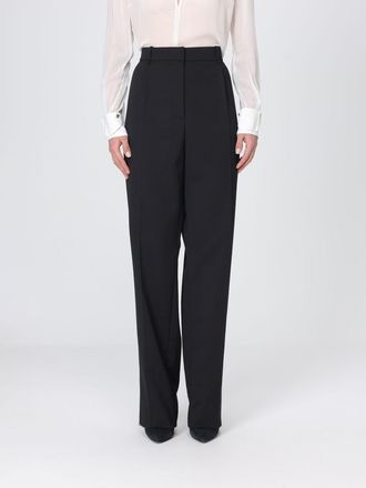 Elisabetta Franchi Pantaloni a gamba dritta in gabardine di lana a vita alta