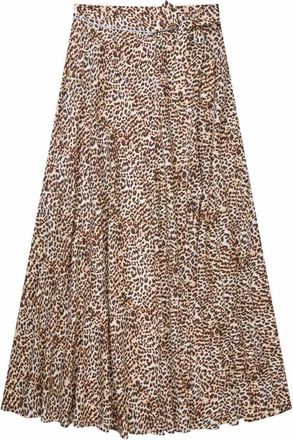 Munthe Geplooide Lasergesneden Midi-rok - Dames - Midirokken - Bruin - L - Rokken