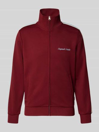 Jack & Jones Jack & Jones Sweatjacke mit Stehkragen Modell COTEDAZUR in Bordeaux, Gr&ouml;&szlig;e XXL