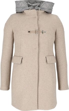 Fay Double-Breasted Toggle Coat with Contrasting Hood