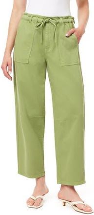 Kensie Drawstring Surplus Crop Barrel Pants in Green Eyes at Nordstrom Rack, Size 10