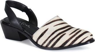Diba PRI ORITY Leather Sling Back Western Shoe in Zebra/black at Nordstrom, Size 10