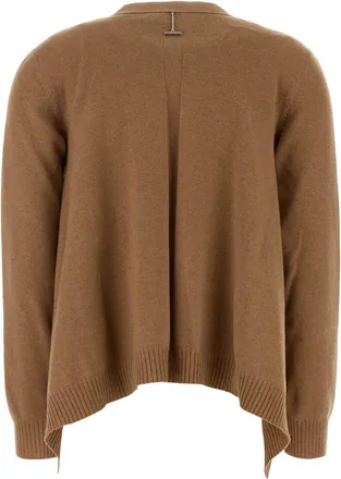 Alexander McQueen Womens Vneck Cardigan Beige Volume Cardgn