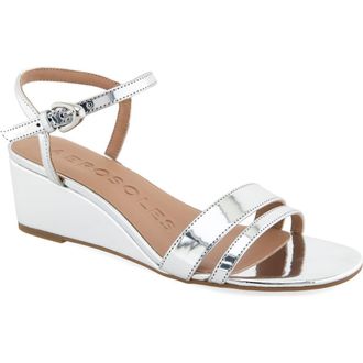 Aerosoles Witt Wedge Sandal in Silver Mirror Faux Leather at Nordstrom Rack, Size 9.5