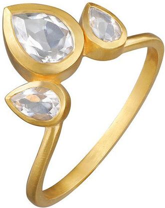 Satya Jewelry Manifesting Dreams White Topaz Petal Ring