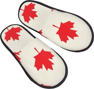 Generic Slippers Happy Canada Day Furry Slippers Soft Non Slip Slipper For Bedroom Party Hotel M