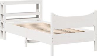 vidaXL Vidaxl - Estructura De Cama Con Cabecero Madera De Pino Blanca 90x200 Cm