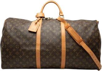 Louis Vuitton Pre-owned Keepall Bandouliere 60 - Dames - Vintage Weekendtas - Bruin - ONE Size - Leer - Vintage