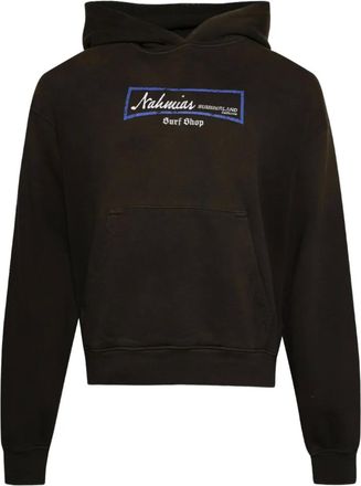 Nahmias surf-print hoodie - Brown