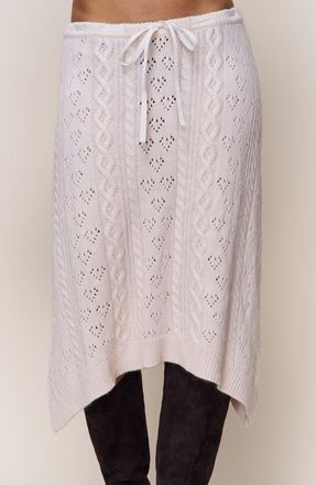 Guizio Noah Wool Cable Skirt in Snow White at Nordstrom, Size Xx-Small
