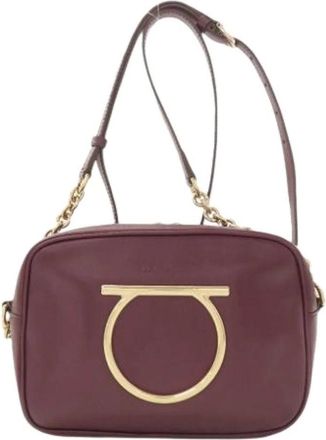 Ferragamo Pre-owned Cross Body Bags, female, Red, Size: ONE SIZE Pre-owned Leather Shoulder Bag