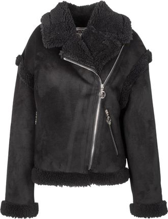 Moschino Ecomontone jas met vredessymbool rits - Dames - Jassen - Zwart - S - Wol - Jassen