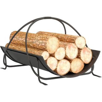 OEM Le&ntilde;ero De Interior, 51 X 38 X 33 Cm, Dise&ntilde;o Geom&eacute;trico Con Asa Met&aacute;lica, Negro -crezuo