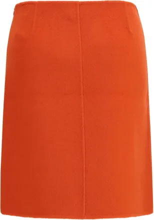 P.A.R.O.S.H. Womens Wool Mini Skirt Arancio Merino Ovis Aries