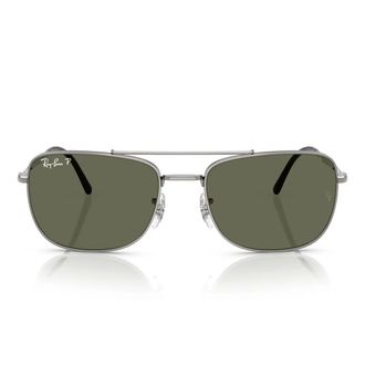 Ray-Ban Sunglasses Rb3755 004/58 Silver/Green Unisex Polarized