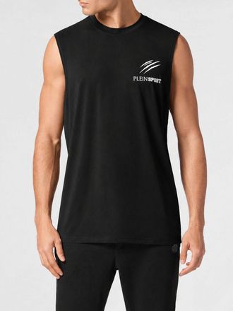 Plein Sport Canotta sportiva in cotone con logo a contrasto