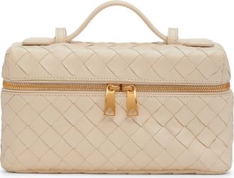 Bottega Veneta Bang Bang Intrecciato Suede Vanity Case in Ecru-Gold at Nordstrom